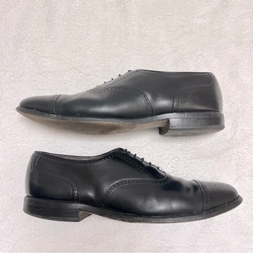 Allen Edmonds Stratton Mens Lace Up Oxford Dress Shoes Black Cap Toe Size 9.5D - Picture 4 of 10